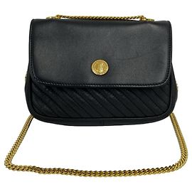 Céline CELINE Mini Bolsa de Ombro em Couro com Corrente e Logotipo Triomphe Vintage