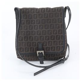 Borsa a tracolla Fendi Zucchino 8BT052 in pelle e tela