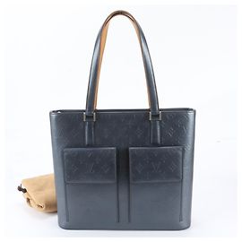 Sac Tote Louis Vuitton Monogram Matte Wilwood Blue Leather