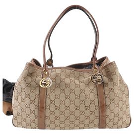 Borsa Tote Gucci GG Canvas Twins 232957 in pelle