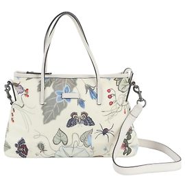 Bolso de hombro de cuero con estampado floral Gucci