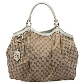 Gucci Sukey Tote Large aus beige GG Canvas