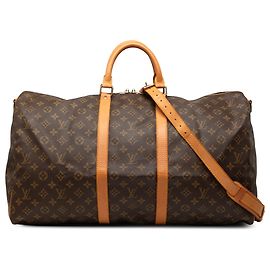 Louis Vuitton Brown Monogram Keepall Bandouliere 55