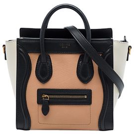 Céline Celine Brown Nano Tricolor Leather Luggage Tote