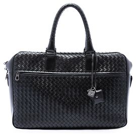 Borsa da lavoro Bottega Veneta in nappa Intrecciato nera