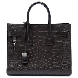 Autre Marque Borsa Saint Laurent Sac De Jour Small in pelle goffrata croc marrone