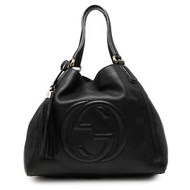 Borsa Tote Gucci Soho Cellarius in pelle nera, dimensione Medium