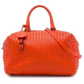 Borsa Satchel Bottega Veneta in Nappa Intrecciato Arancione