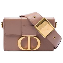 Autre Marque Borsa box 30 Montaigne Dior in pelle marrone