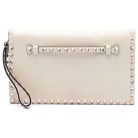 Valentino Rockstud Klappentasche aus weißem Leder
