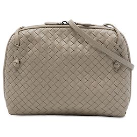 Bottega Veneta Borsa a tracolla Nodini in nappa Intrecciato grigia