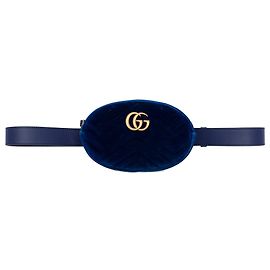 Borsa cintura Gucci Blue GG Marmont Matelassé in velluto