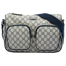 Bolso bandolera Gucci Beige GG Supreme con doble bolsillo