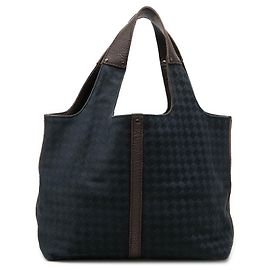 Bolso Tote Bottega Veneta Blue Canvas Intrecciato