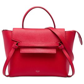 Céline Bolsa de cintura Celine em couro de bezerro micro grão vermelho