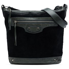 Balenciaga Black Bicolor Suede The Mens Day Crossbody