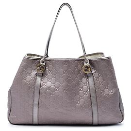 Borsa Tote Gucci Purple Large Metallic Guccissima Twins