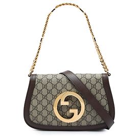 Borsa Gucci Beige Small GG Supreme Blondie Chain Satchel