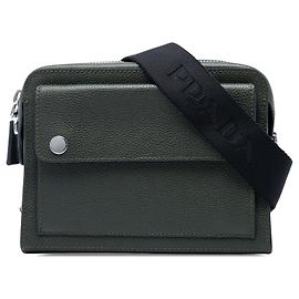 Sac crossbody Prada en cuir grainé marron