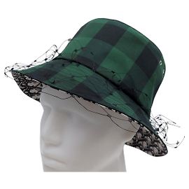 NUEVO SOMBRERO BUCKET CHRISTIAN DIOR T53 EN TARTAN MONOGRAMA OBLIQUE CON DETALLE DE TUL