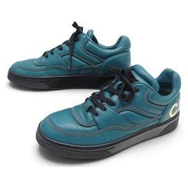 CHANEL SHOES SNEAKERS G35063 38 BLUE LEATHER
