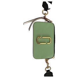 Marc Jacobs Snapshot Bolsa de Ombro Couro Verde