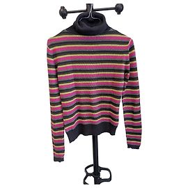 Jersey Missoni de cuello alto a rayas multicolores de seda y cachemira