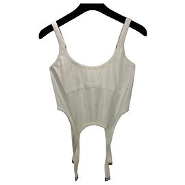 Autre Marque Top corset Dion Lee in cotone bianco con reggicalze