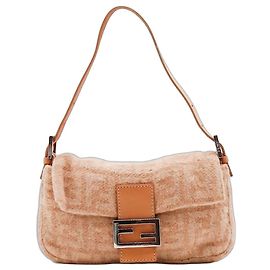 Borsa Fendi Baguette in lana beige