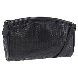 FENDI Schultertasche aus Leder Schwarz Auth ti4002