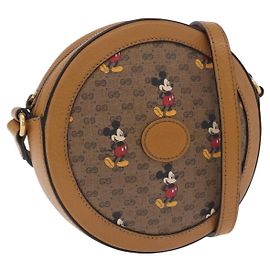 Borsa a tracolla GUCCI x Disney MicroGG Mickey PVC Beige Gold 603938 Auth ka6167