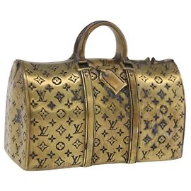 LOUIS VUITTON Monogram Keepall Motif Paper Weight metal Gold LV Auth 197289M