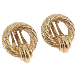 Orecchini Christian Dior Metal Gold Tone Auth ti4009