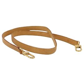LOUIS VUITTON Nume leather Shoulder Strap Leather 39"" Beige LV Auth BA15748