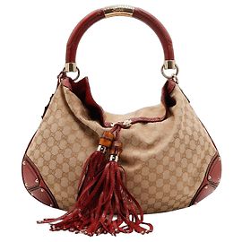 Bolso Hobo Gucci Monogram Bamboo con Borlas