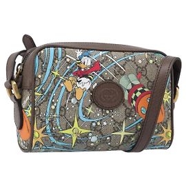Borsa a tracolla GUCCI GG Supreme Disney Donald Duck PVC Beige 648124 Auth 202863SAM