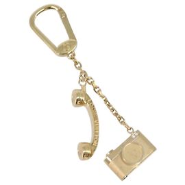 LOUIS VUITTON Porte Cles Hollywood Charm Metal Gold Tone M65382 LV Auth 202823A