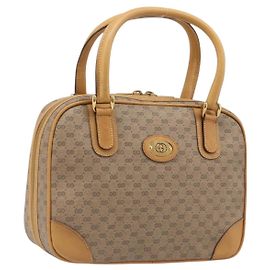 Bolso de mano GUCCI Micro GG Supreme PVC Beige Gold 000 39 0030 Auth BA15706