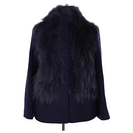 Abrigo Max Mara de lana azul marino