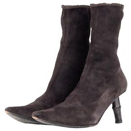 Botines de ante con tacón de bambú Gucci by Tom Ford SS02