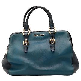 Bolso de mano de piel bicolor Miu Miu