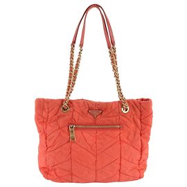 Bolso Prada Tessuto Nylon y Cuero con Logotipo Triangular