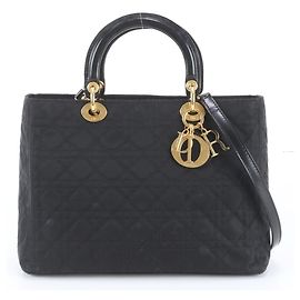 Borsa a tracolla 2-Way Christian Dior Cannage Lady in pelle