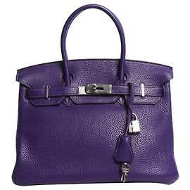 Hermès Borsa Birkin 30 2010 viola in pelle Clemence