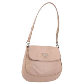PRADA Creo Shoulder Bag Leather Pink Silver