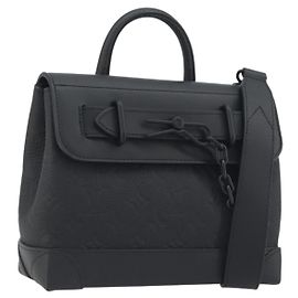 LOUIS VUITTON Taurillon Clemence Monogram Steamer PM Black M24436