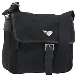 PRADA Bolso de hombro Nylon Black Silver