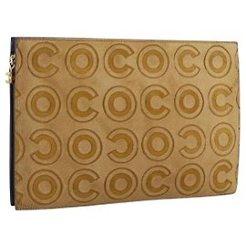 CHANEL Bolso Clutch de piel Harako Brown Gold CC