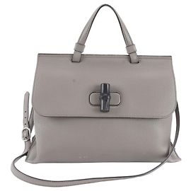 Gucci Bamboo Daily Medium Leather Shoulder Bag
