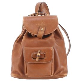 Zaino e borsa a tracolla Gucci Old Bamboo in pelle